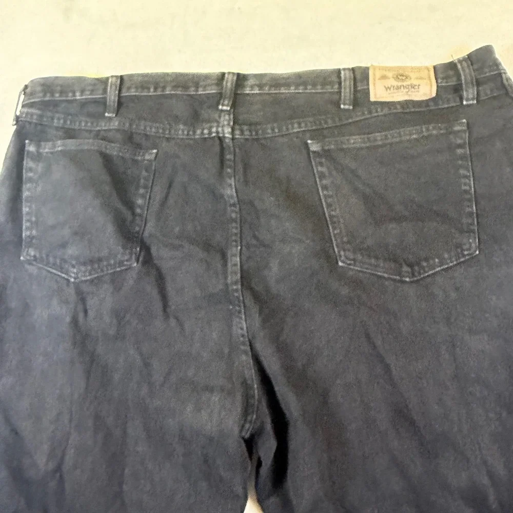 Wrangler Five Star Premium Denim Mens 48x29 Faded Black Relaxed Jeans 96501CB